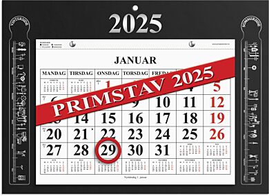 Magnetkalender Grieg Primstav sort 2025