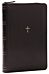 NKJV, Compact Paragraph-Style Reference Bible, Leathersoft, Black with zipper, Red Letter, Comfort P