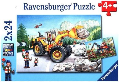 Puslespill 2X24 Gravemaskiner Ravensburger