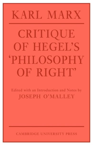 Critique of Hegel's 'Philosophy Of Right'