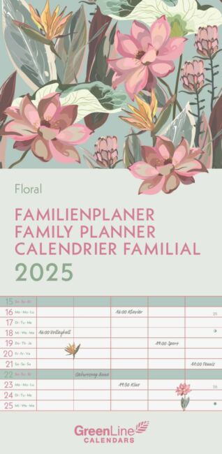 Kalender 2025 Floral 22x45cm