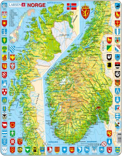 Platepusle Maxi Norgeskart (Sør/Nord) 65 Biter