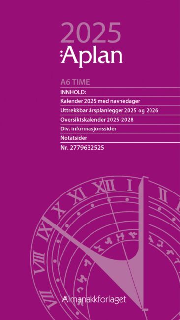 Kalender 2025 Aplan A6 Time Uke Årssett