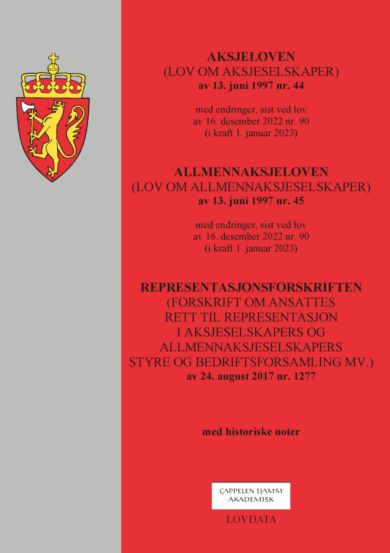 Aksjeloven ; Allmennaksjeloven : (lov om allmennaksjeselskaper) av 13. juni 1997 nr.45 : med endring