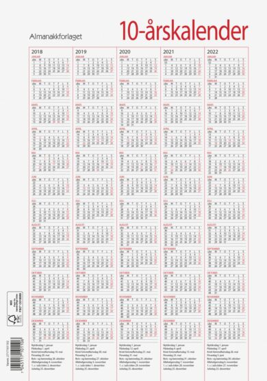 7.Sans Tiårskalender A4 2022 - 2031