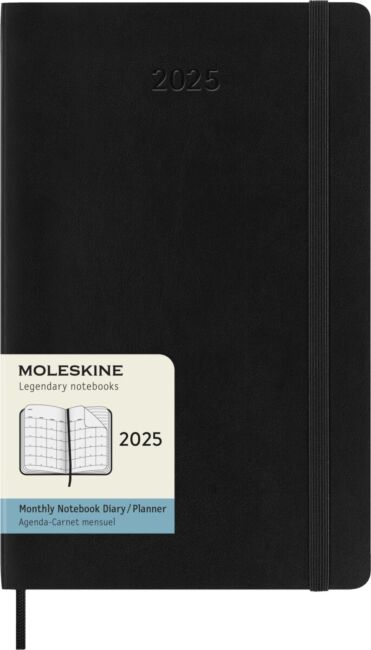 Kalender Moleskine 2025 Soft L Måned Notat Sort