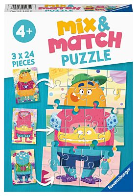 Puslespill 3X24 Mix & Matchmonster! Ravensburger