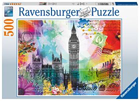 Puslespill 500 London Postkort Ravensburger