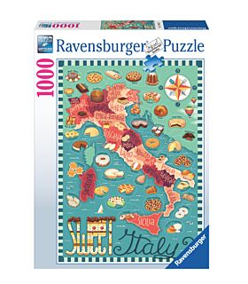 Puslespill 1000 Kart Over Italia Søtt Ravensburger