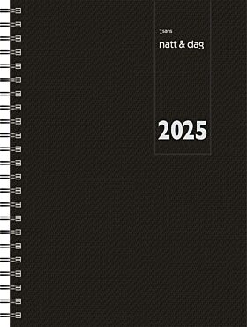 Kalender 2025 7.Sans Natt Og Dag Spiralisert Sort