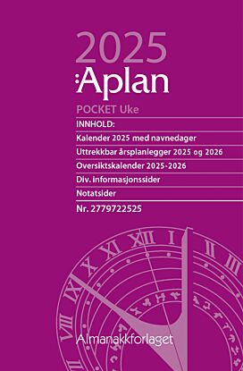 Kalender 2025 Aplan Pocket Uke Årssett