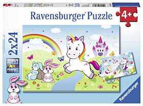 Puslespill 2X24 Enhjørning Ravensburger