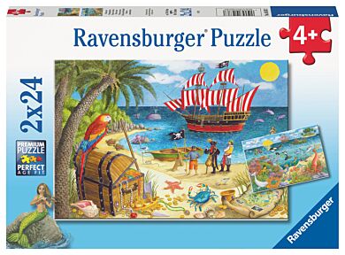 Puslespill 2x24 Pirater Og Havfruer Ravensburger