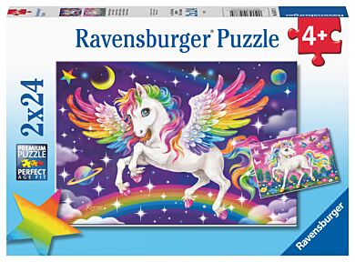 Puslespill 2x24 Enhjørning Og Pegasus Ravensburger