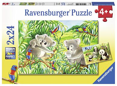 Puslespill 2X24 Koalaer Og Pandaer Ravensburger