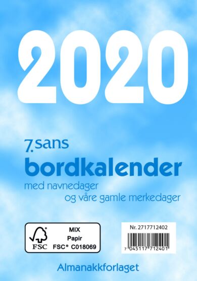 7.Sans Bordkalender Bokmål 2020