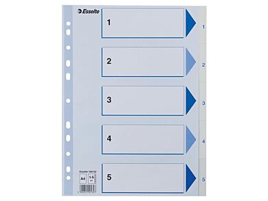 Register Esselte plast A4 1-5 blå/hvit