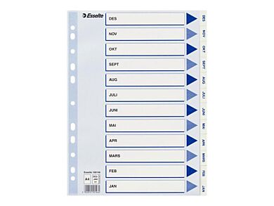 Register Esselte A4 Plast Des-Jan Hvit