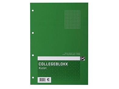 Collegeblokk A4 ruter 80bl 60g 2pk