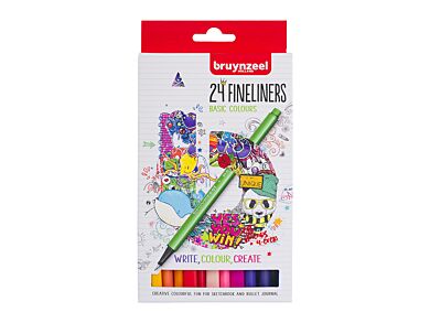 Bruynzeel Fineliners Basic Colours 24stk