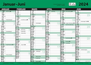 Kalender 2024 7.Sans Kontorkalender enkel A3 m/lin