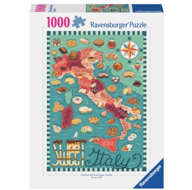 Puslespill 1000 Kart Over Italia Ravensburger