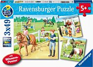 Puslespill 3X49 En Dag På Rideskole Ravensburger