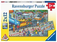 Puslespill 2x12 Veibyggingsplass Ravensburger