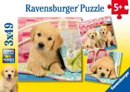 Puslespill 3X49 Søte Hundehvalper Ravensburger