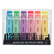 Highlighters Neon og Pastel Skrivebordssett 12pk