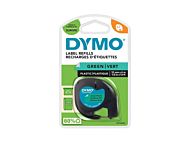 Tape Dymo LetraTag 12mm plast sort/grønn