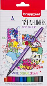 Bruynzeel Fineliners Basic Colours 12stk