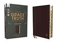 NASB, The Grace and Truth Study Bible, Large Print, Leathersoft, Maroon, Red Letter, 1995 Text, Thum