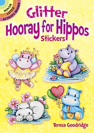 Glitter Hooray for Hippos Stickers