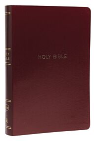 NKJV Holy Bible, Giant Print Center-Column Reference Bible, Burgundy Leather-look, 72,000+ Cross Ref