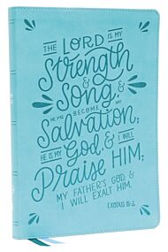 NKJV, Thinline Bible, Verse Art Cover Collection, Leathersoft, Teal, Red Letter, Thumb Indexed, Comf