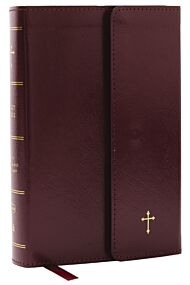 NKJV Compact Paragraph-Style Bible w/ 43,000 Cross References, Burgundy Leatherflex w/ Magnetic Flap