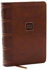 KJV Holy Bible, Compact Reference Bible, Leathersoft, Brown, 43,000 Cross-References, Red Letter, Co