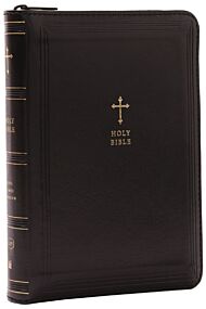 KJV Holy Bible, Compact Reference Bible, Leathersoft, Black with zipper, 43,000 Cross-References, Re