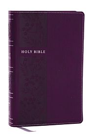 NKJV Personal Size Large Print Bible with 43,000 Cross References, Purple Leathersoft, Red Letter, C