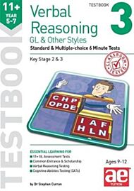 11+ Verbal Reasoning Year 5-7 GL & Other Styles Testbook 3