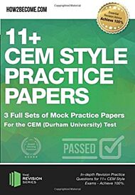 11+ CEM Style Practice Papers: 3 Full Sets of Mock Practice Papers for the CEM (Durham University) T