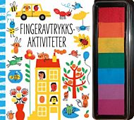 Fingeravtrykksaktiviteter. Med blekkputer i flere farger til fingeravtrykk