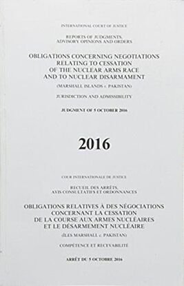 Obligations concerning negotiations relating to cessation of the nuclear arms race and to nuclear di