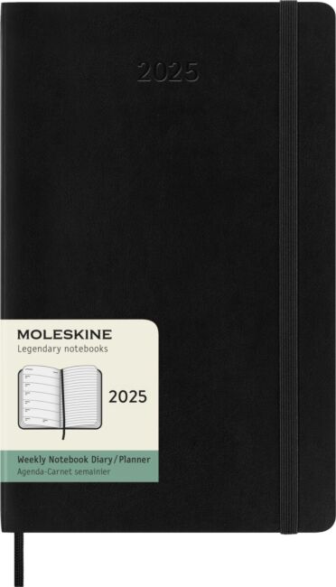 Kalender Moleskine 2025 Soft L Uke Notat Sort