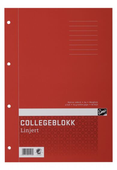 Collegeblokk A4 Emo linjert 80bl 60g (2)