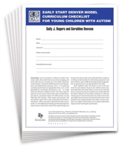 Early Start Denver Model Curriculum Checklist for Young Children with Autism, Set of 15 Checklists,