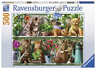 Puslespill 500 Cats On Shelf Ravensburger