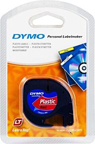 Tape Dymo Letratag plast rød