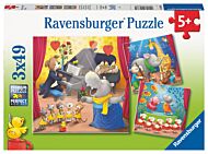 Puslespill 3x49 Dyr På Scenen Ravensburger